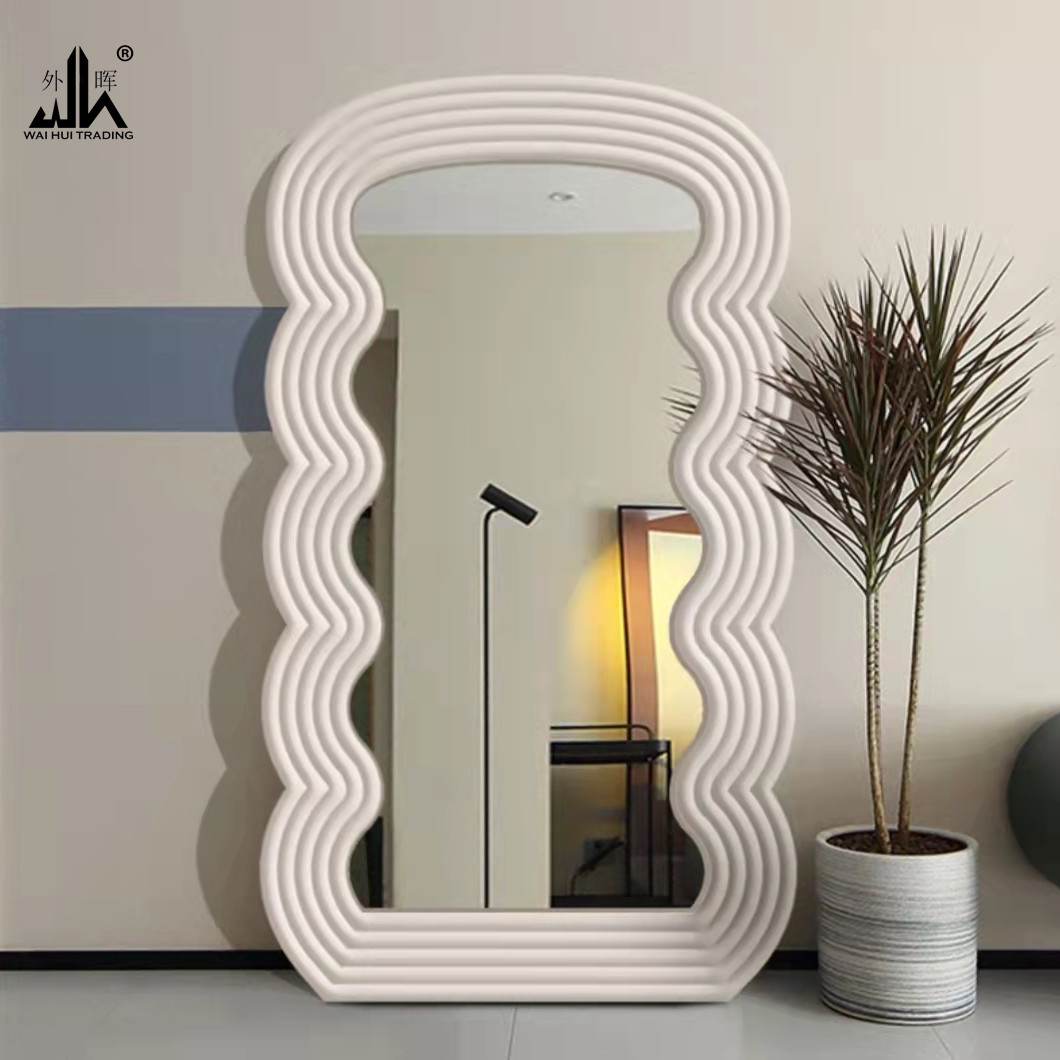Nordic Light luxury full body mirror landing wall wave
