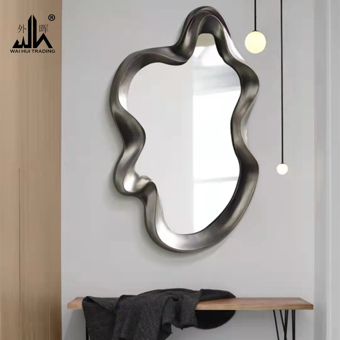 French irregular mirror hanging on the wall