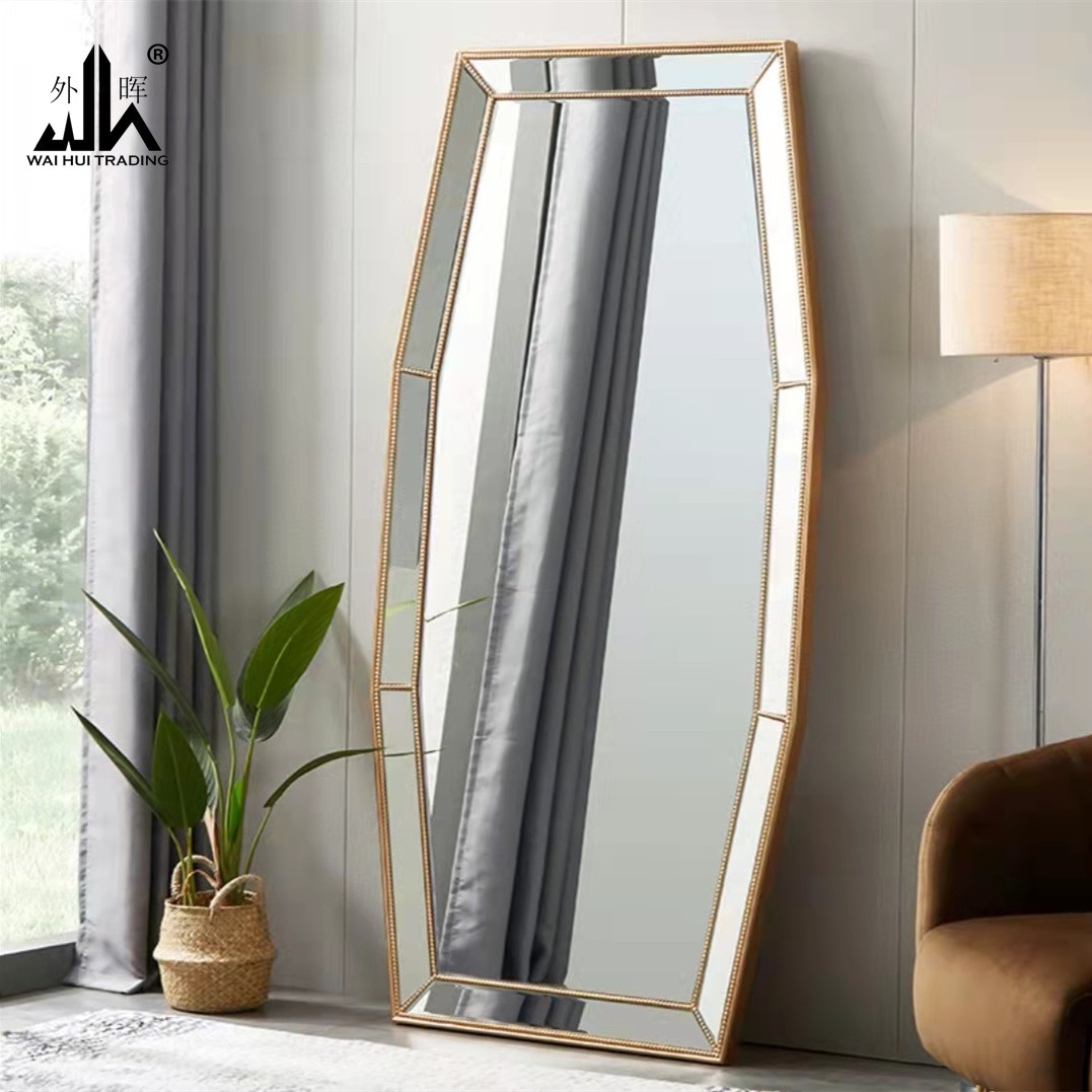 American light luxury solid wood full body floor mirror