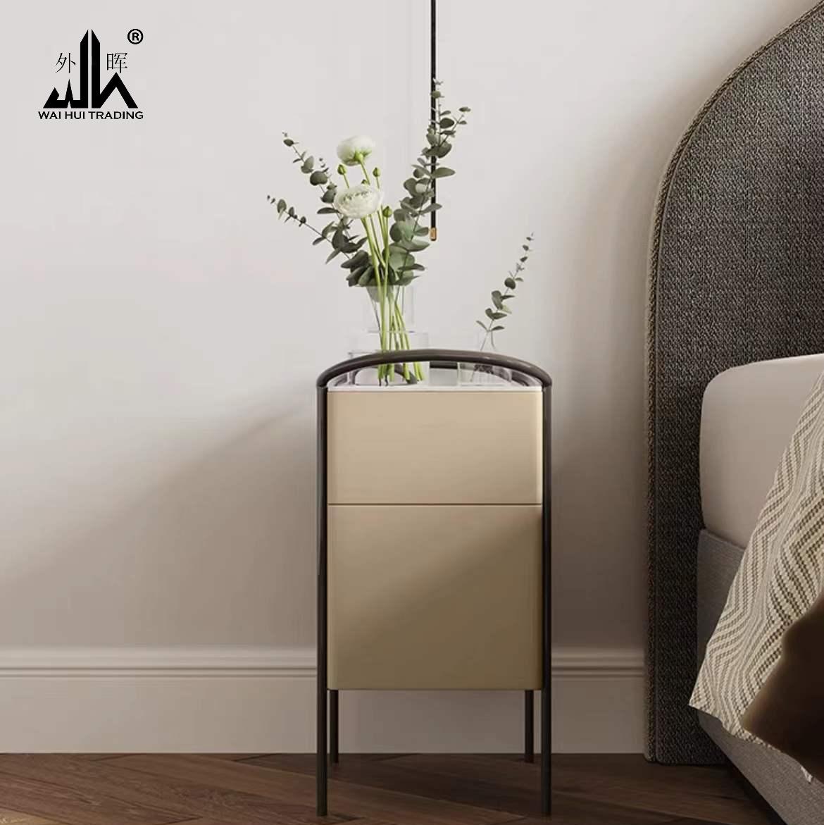 Modern luxury bedside table simple side cabinet small narrow side cabinet