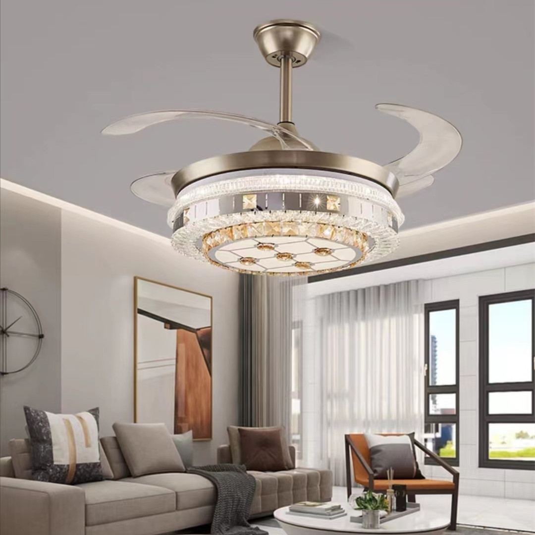 Light luxury crystal fan Chandelier