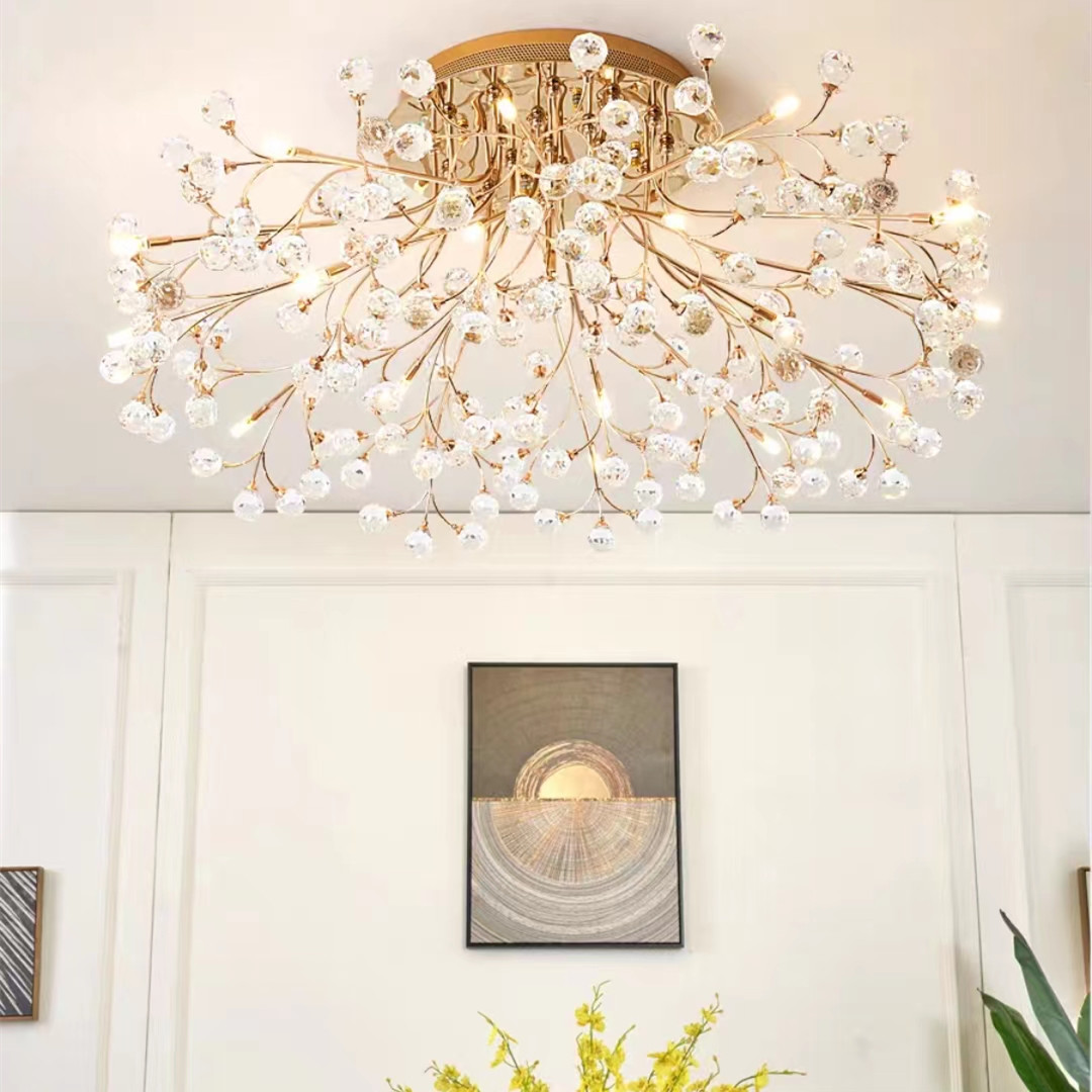 European light luxury crystal ceiling lamp