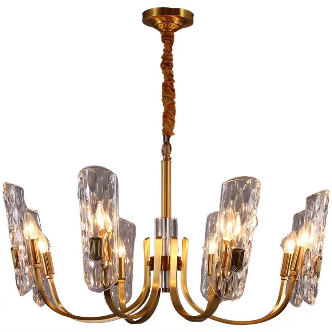 American postmodern light luxury copper chandelier