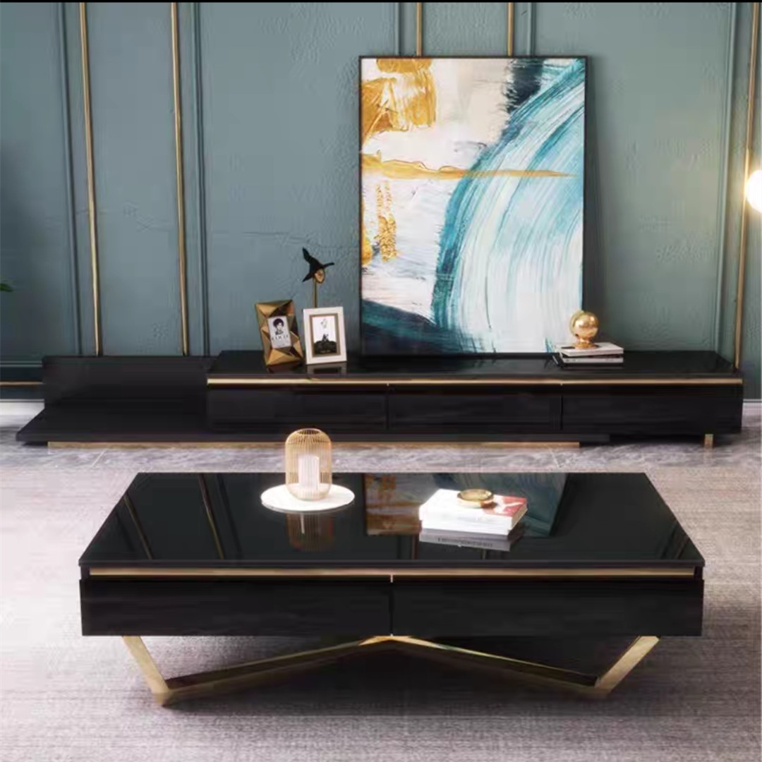 Nordic tempered glass telescopic TV cabinet