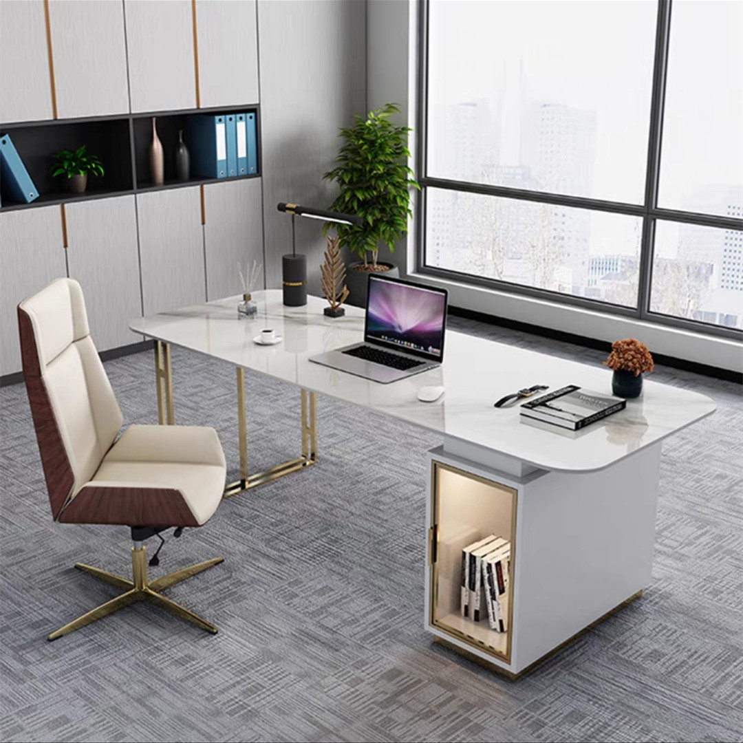 Italian light luxury modern slate desk