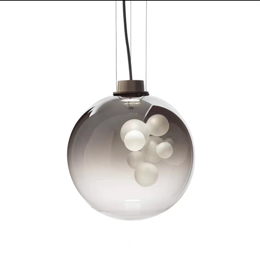 Italian minimalist glass chandelier