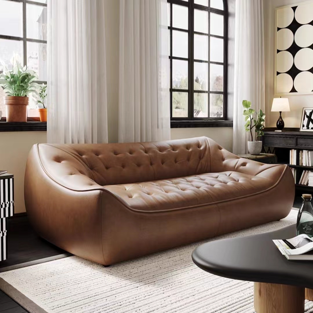 Simple and modern high-end leather sofa